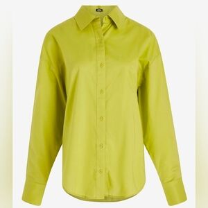 Express Portifino Button Down Shirt, Green, Women's Size Medium